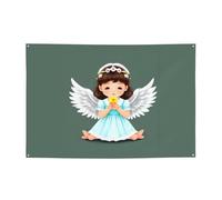 FDGBNM Simpatico striscione per feste a forma di piccolo angelo, 119,4 x 43,2 cm, resistente ai raggi UV, resistente allo sbiadimento, 4 occhielli, per uso interno ed esterno.