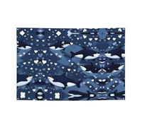 FDGBNM Striscione per feste con balena assassina blu, 119,4 x 43,2 cm, resistente ai raggi UV, resistente allo sbiadimento, 4 occhielli, per uso interno ed esterno.