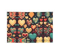 FDGBNM Striscione per feste con cuori colorati, 119,4 x 43,2 cm, resistente ai raggi UV, resistente allo sbiadimento, 4 occhielli, per uso interno ed esterno.