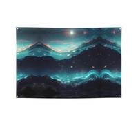 FDGBNM Striscione per feste con stelle di fantascienza, 119,4 x 43,2 cm, resistente ai raggi UV, resistente allo sbiadimento, 4 occhielli, per uso interno ed esterno.