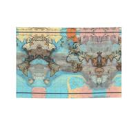 FDGBNM Striscione vivace con mappa del mondo dei cartoni animati, 119,4 x 43,2 cm, resistente ai raggi UV, resistente allo sbiadimento, 4 occhielli, per uso interno ed esterno.