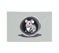 FDGBNM Striscione vivace per feste con topo nel buco, 119,4 x 43,2 cm, resistente ai raggi UV, resistente allo sbiadimento, 4 occhielli, per uso interno/esterno.