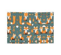 FDGBNM Striscione vivace per feste con volpe gialla, 119,4 x 43,2 cm, resistente ai raggi UV, resistente allo sbiadimento, 4 occhielli, per uso interno/esterno.