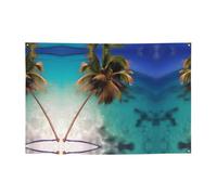 FDGBNM Striscione vivace per feste delle Isole dei Caraibi, 119,4 x 43,2 cm, resistente ai raggi UV, resistente allo sbiadimento, 4 occhielli, per uso interno ed esterno.