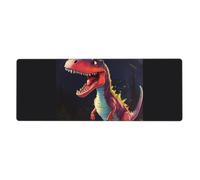 fdgbnm Tappetino per mouse con dinosauro dalla bocca grande 30 x 80 cm. Tappetino per mouse XXL esteso, 80 x 30 cm Tappetino da scrivania da gioco