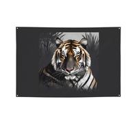 FDGBNM Tiger at rest Vibrant Party Banner 119,4 x 43,2 cm, resistente ai raggi UV, resistente allo sbiadimento, 4 occhielli, per uso interno ed esterno.