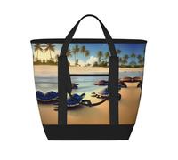 fdgbnm Turtles on The Beach - Borsa termica termica per il pranzo, grande capacità, da donna