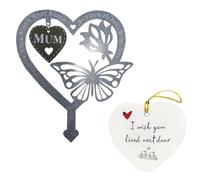 FDGGT 1 Biglietto Commemorativo con Farfalla E 1 Ciondolo d'Amore, Insegna da Giardino, Decorazione per Cimitero, Forniture per Cimitero