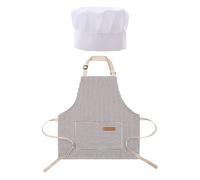 FDGGT 1 Grembiule per Bambini E 1 Cappello da Cuoco per Bambini, Grembiule Regolabile, Grembiule da Cucina, Grembiule Antisporco per Cucinare