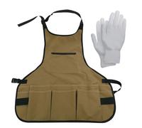 FDGGT 1 Grembiule Portaoggetti Da Giardino E 1 Paio Di Guanti Protettivi, Grembiule Da Lavoro, Grembiule Impermeabile, Grembiule Antiusura, Accessori Giardinaggio