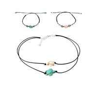 FDGGT 1 Paio di Braccialetti con Tartaruga, 1 Collana con Tartaruga, Decorazione di Gioielli da Donna, Set di Gioielli Regolabile, Accessori di Abbigliamento