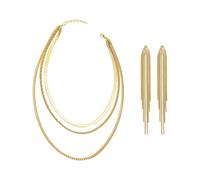 FDGGT 1 Paio di Orecchini con Nappe E 3 Collane Impilabili, Gioielli da Donna, Gioielli Elei, Accessori di Abbigliamento, Gioielli Semplici alla Moda