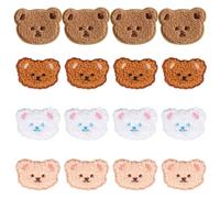FDGGT 16 Toppe in Tessuto con Orso, Toppe Ricamate A Forma di Simpatico Cartone Animato, Accessori per Abbigliamento Fai da Te, Toppe da Cucito, Toppe Termoadesive