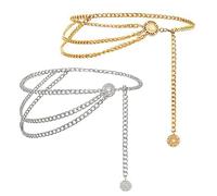 FDGGT 2 Catene in Vita, Catena per Il Corpo da Donna, Multistrato Personalizzata, Decorazione di Abbigliamento