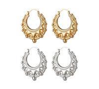 FDGGT 2 Paia di Orecchini A Cerchio A Corona, Elei Orecchini Personalizzati, Accessori di Abbigliamento, Orecchini alla Moda E Versatili, Gioielli da Donna