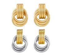 FDGGT 2 Paia di Orecchini A Cerchio, Orecchini Geometrici, Orecchini con personalità della Moda, Orecchini dal Design Creativo, Gioielli da Donna