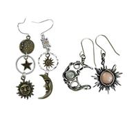 FDGGT 2 Paia di Orecchini retrò, Orecchini A Stella E Luna, Orecchini da Donna alla Moda, Orecchini Pendenti, Gioielli Personalizzati, Decorazioni per Abiti