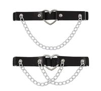 FDGGT 2 Pezzi Anelli Per Gambe Con Catena Dell'Amore, Anelli Per Gambe In Pelle Pu, Anelli Per Gambe Stile Punk, Anelli Per Gambe Regolabili, Accessori Di Abbigliamento