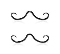 FDGGT 2 Pezzi in Acciaio Inossidabile con Baffi Neri con Piercing al Naso, Gioielli Creativi per Piercing al Corpo, Gioielli Personalizzati per Il Naso