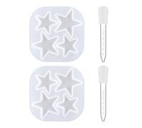 FDGGT 2 Stampi per Stelle A Cinque Punte, 2 Stampi per Stelle in Silicone con Contagocce, Accessori per Gioielli Artigianali Fai da Te, Decorazione A Stella