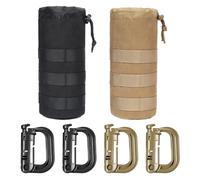 FDGGT 2 Tasche per Bottiglia d'Acqua E 4 Chiusure A Forma di D, Borsa per Bottiglia d'Acqua, Attrezzatura da Esterno, Adatta per Alpinismo, Campeggio E Viaggi