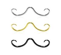FDGGT 3 Pezzi in Acciaio Inossidabile con Baffi con Piercing al Naso, Gioielli Penetranti per Il Corpo, Gioielli da Naso Creativi Personalizzati Unisex