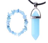 FDGGT Bracciale in Zaffiro da 1 Pezzo E Collana Luminosa da 1 Pezzo, Bracciale in Cristallo Irregolare, Gioielli Elei E Semplici, Gioielli da Donna