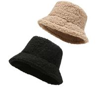 FDGGT Cappello da Pescatore in Peluche da 2 Pezzi Cappello Caldo Cappello Invernale da Esterno Cappello da Pescatore Morbido Cappello da Sole