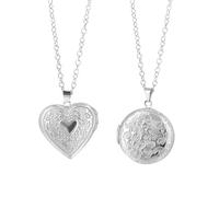 FDGGT Collana Creativa con Ciondolo a Forma di Cuore in Acciaio Inossidabile Argento, 15 cm x 20 cm x 1 cm, Regalo per Donna o Ragazza
