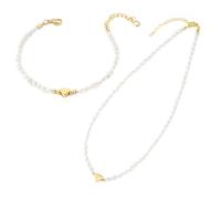 FDGGT Collana Dell'Amore con Perle da 1 Pezzo E Braccialetto Dell'Amore con Perle da 1 Pezzo, Gioielli da Donna, Gioielli Elei, Accessori di Abbigliamento