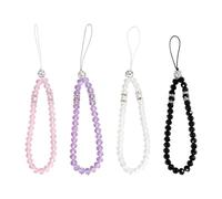 FDGGT Confezione da 4 Cordini per Cellulare in Cristallo, Catena per Cellulare Creativa, Catena per Cellulare Perlata, Catena per Cellulare da Donna, Catena Decorativa per Cellulare