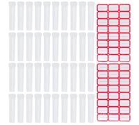 FDGGT Confezione da 40 Tubi Nutritivi per Fiori E 2 Etichette Adesive, Tubi in Plastica Trasparente, Tubi in Plastica Riutilizzabili, Mini Contenitori per Piante