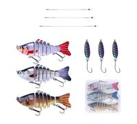FDGGT Esche da Pesca da 3 Pezzi, con 3 Set di Filo d'Acciaio E 2 Esche Artificiali in Metallo, Accessori per Attrezzatura da Pesca, Attrezzatura da Pesca, Esche da Pesca