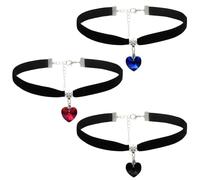 FDGGT Girocollo con Ciondolo A Cuore 3 Pezzi Girocollo in Velluto Girocollo Gotico Girocollo Regolabile Accessori di Abbigliamento