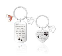 FDGGT Portachiavi Commemorativi per Cani 2 Pezzi, Portachiavi in Acciaio Inossidabile, Portachiavi Incisi, Portachiavi Creativi