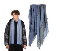 FDGGT Sciarpa Da Uomo in Cotone e Lino - Color Block, Morbida e Calda, 1 Pezzo