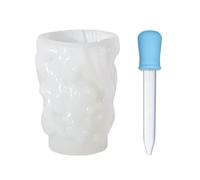 FDGGT Stampo per Candele da 1 Pezzo, Gocciolatore da 1 Pezzo, Stampo con Motivo Cilindrico, Stampo in Silicone Bianco, Strumenti Artigianali Fai-da-Te per Candele Profumate
