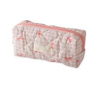 FDHBDF Astuccio con fiocco, rosa, astuccio multifunzione per cosmetici, con chiusura lampo, carino e alla moda, adatto per ragazze, indispensabile per l'inizio della scuola