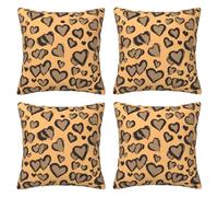 FDHFEJUAD Leopard Love Four Seasons - Set di 4 federe per cuscini quadrati, cuscino per sedia, federa decorativa