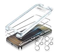 FDHYFGDY 2+2 pezzi per Galaxy S25 Ultra vetro temperato, 2+2 pezzi pellicola protettiva + pellicola protettiva per fotocamera, [Nessuna polvere, senza bolle]