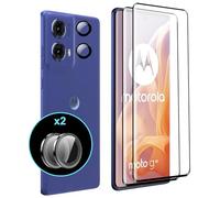 FDHYFGDY 2 pezzi Pellicola protettiva per Motorola Moto G85 vetro temperato, 2 pezzi di pellicola in vetro per fotocamera, durezza 9H, protezione schermo antigraffio e senza bolle