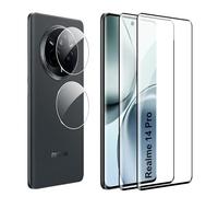FDHYFGDY 2 pezzi per Realme 14 Pro Pellicola protettiva per vetro temperato,2 pezzi di pellicola in vetro per fotocamera,durezza 9H,protezione schermo antigraffio e senza bolle