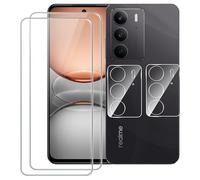 FDHYFGDY 2 pezzi per Realme C75 4G/Realme 14x 5G Pellicola protettiva per vetro temperato, 2 pezzi di pellicola in vetro per fotocamera, durezza 9H, protezione schermo antigraffio e senza bolle