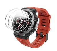 FDHYFGDY 3 pezzi pellicole protettive per Amazfit T-Rex 3 48mm Vetro temperato, pellicola protettiva durezza 9H, [no bolle] [antigraffio]