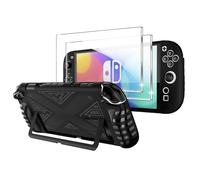 FDHYFGDY Cover for Nintendo Switch 2 2025 Custodia Con 2 pezzi Pellicola Protettiva, Shock-damping and Scratch-Resistant Protective Cover (Nero)