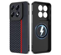 FDHYFGDY Cover Magnetica per Motorola Edge 70 Pro Custodia e Compatibile con MagSafe - Custodia Protettiva Antiurto di Livello Militare per Motorola Edge 70 Pro - Rosso e Nero