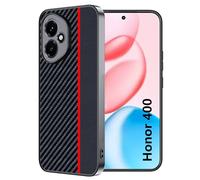 FDHYFGDY Cover per Honor 400, Custodia Protettiva Antigraffio Antiurto, Ultrasottile in Fibra di Carbonio Compatibile con Honor 400 Custodia - Rosso e Nero