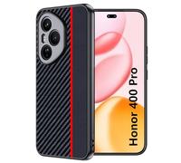 FDHYFGDY Cover per Honor 400 Pro, Custodia Protettiva Antigraffio Antiurto, Ultrasottile in Fibra di Carbonio Compatibile con Honor 400 Pro Custodia - Rosso e Nero