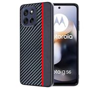 FDHYFGDY Cover per Motorola Moto G56, Custodia Protettiva Antigraffio Antiurto, Ultrasottile in Fibra di Carbonio Compatibile con Moto G56 Custodia - Rosso e Nero
