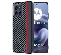 FDHYFGDY Cover per Motorola Moto G86, Custodia Protettiva Antigraffio Antiurto, Ultrasottile in Fibra di Carbonio Compatibile con Moto G86 Custodia - Rosso e Nero